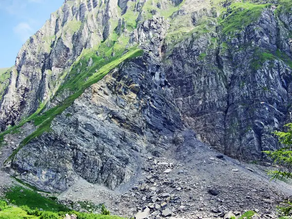 Piedras Rocas Montaña Alvier Cantón Gallen Suiza —  Fotos de Stock