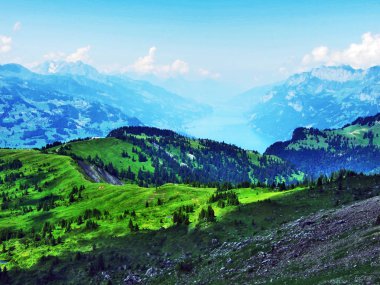 Lake Walensee Alvier dağ Appenzell Alp dağ silsilesi - St. Gallen kantonu, İsviçre'den bir görünüm