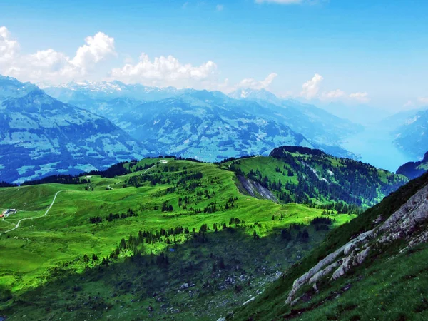 Вид Озеро Валензе Горы Альвье Альпах Аппель Кантон Санкт Галлен — стоковое фото