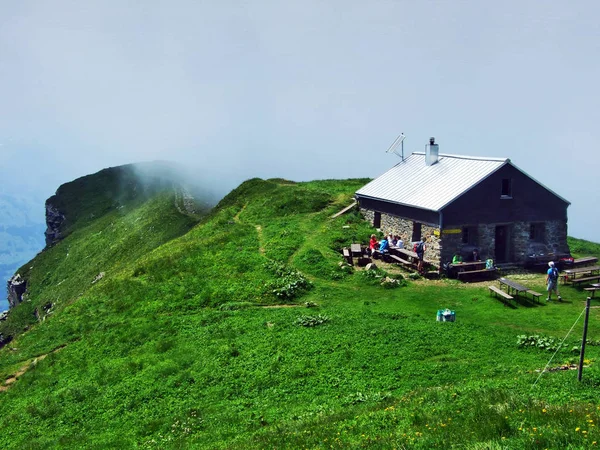 Alvierhtte Gipfelhtte Alvier Cordilheira Dos Alpes Appenzell Cantão Gallen Suíça — Fotografia de Stock