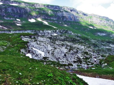 Dağ tepe Chserrugg Churfirsten Sıradağları arasında Toggenburg bölge ve göl Walensee - Canton St. Gallen, İsviçre
