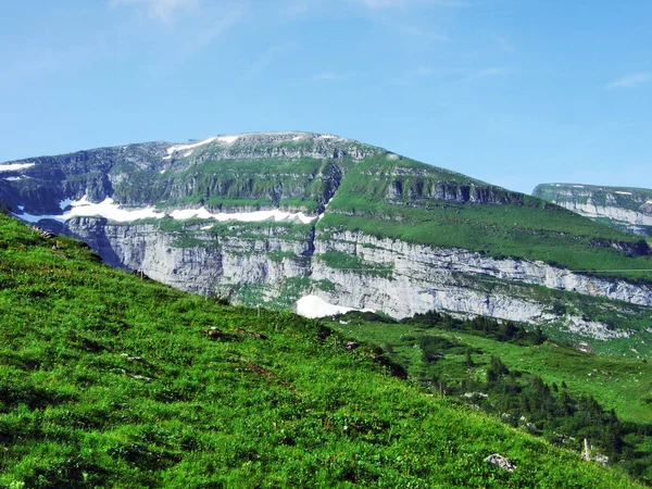 Alpine Peak Chserrugg Churfirsten Mountain Range Toggenburg Region Lake Walensee — 图库照片