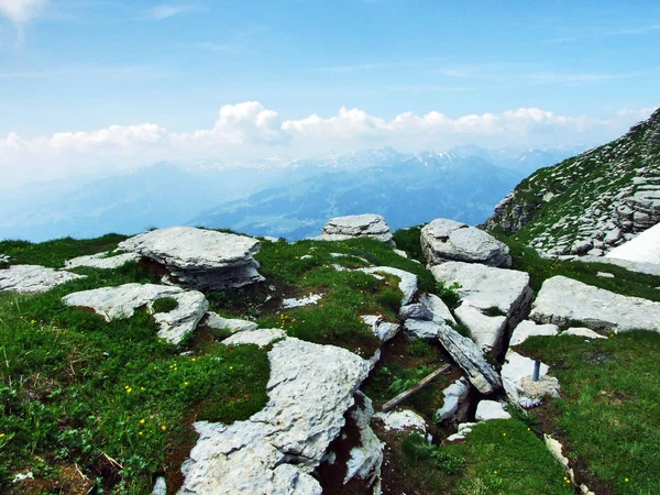 Alpesi Csúcs Chserrugg Churfirsten Toggenburg Régió Között Walensee Gallen Kanton — Stock Fotó