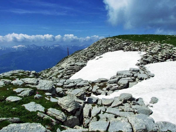 Alpský Vrchol Chserrugg Pohoří Pouze Mezi Oblasti Toggenburg Jezero Walensee — Stock fotografie