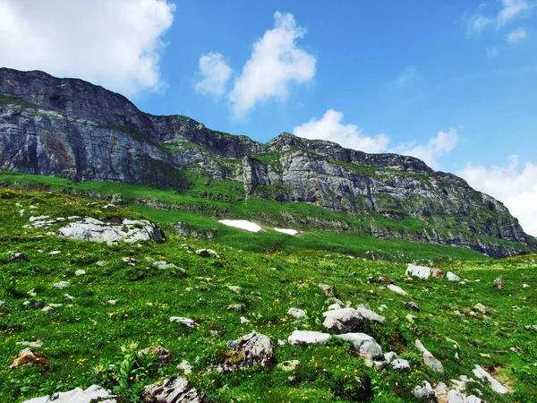 Alpesi Csúcs Chserrugg Churfirsten Toggenburg Régió Között Walensee Gallen Kanton — Stock Fotó