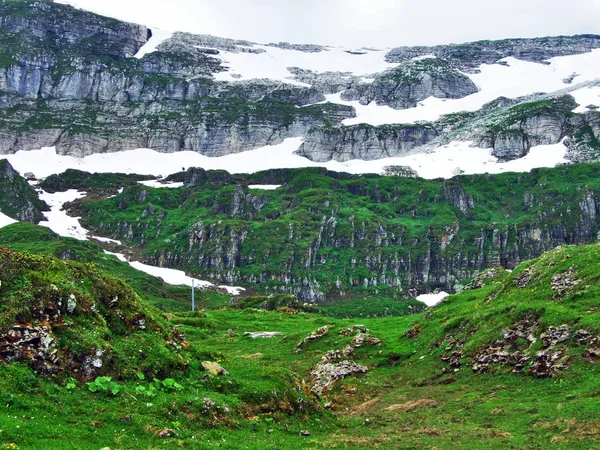 Taşlar Kayalar Churfirsten Dağ Aralığının Toggenburg Bölgesi Canton Gallen Sviçre — Stok fotoğraf