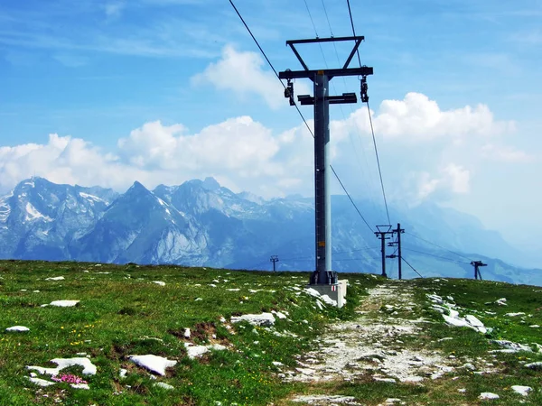 Gondelbahn Espel Stfeli Chserrugg Unterwasser Cantone San Gallo Svizzera — Foto Stock