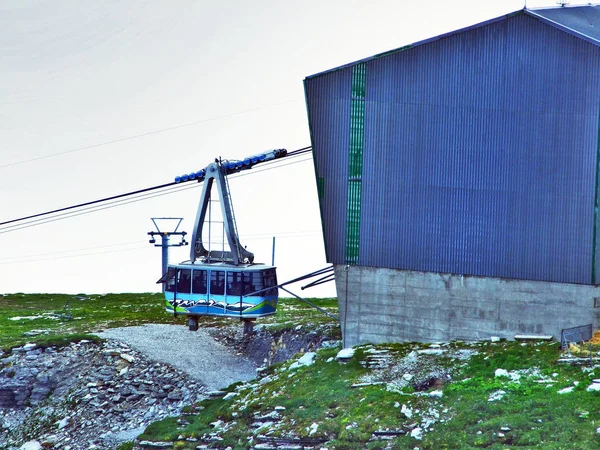 Aérea Iltios Chaserrugg Luftseilbahn Iltios Chserrugg Unterwasser Cantão Gallen Suíça — Fotografia de Stock