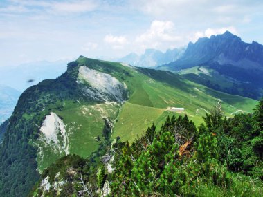 Tschugga tepe veya Tschugga Spitz Appenzell Alp dağ silsilesi - St. Gallen kantonu, İsviçre