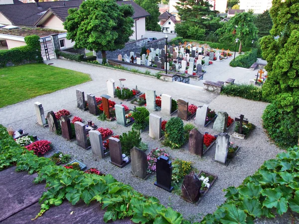 Cimitero Locale Nell Insediamento Sargans Canton San Gallo Svizzera — Foto Stock