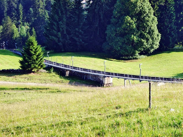 Standseilbahn Unterwasseriltios Iltiosbahn Cantão Gallen Suíça — Fotografia de Stock