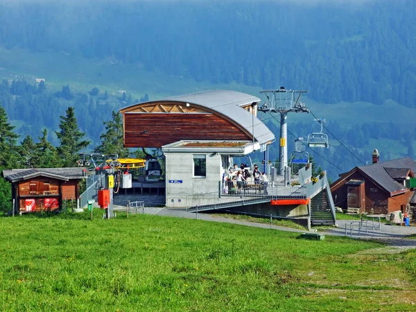 Verbindungslift Sellamatt Ruestel Oder Bergstation Alp Sellamatt Kantonu Gallen Švýcarsko — Stock fotografie