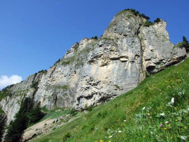 Taşlar ve kayalar Alpstein dağ silsilesi - St. Gallen Kanton ve Appenzell Innerrhoden, İsviçre