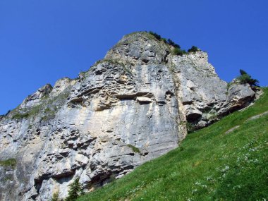 Taşlar ve kayalar Alpstein dağ silsilesi - St. Gallen Kanton ve Appenzell Innerrhoden, İsviçre