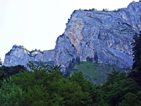 Pedras Rochas Cordilheira Alpstein Cantões Gallen Appenzell Innerrhoden Suíça — Fotografia de Stock