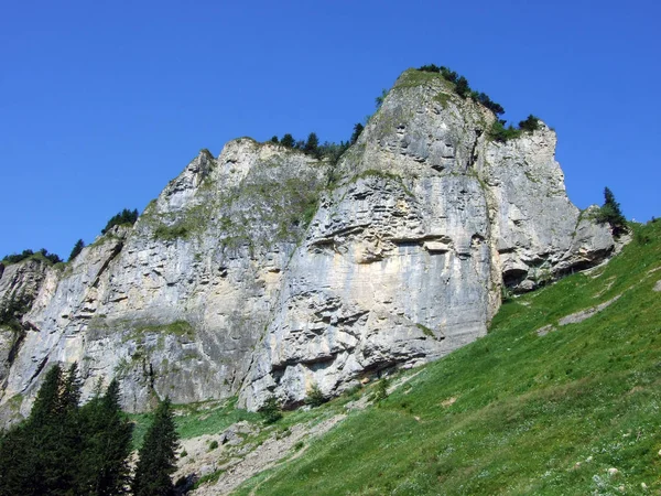 Piedras Rocas Cordillera Alpstein Cantones Gallen Appenzell Innerrhoden Suiza — Foto de Stock