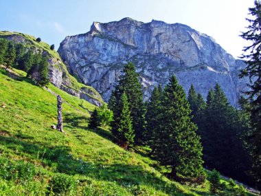 Alp peak Hoher Kasten dağ silsilesi Alpstein ve Appenzellerland bölge - St. Gallen Kanton ve Appenzell Innerrhoden, İsviçre