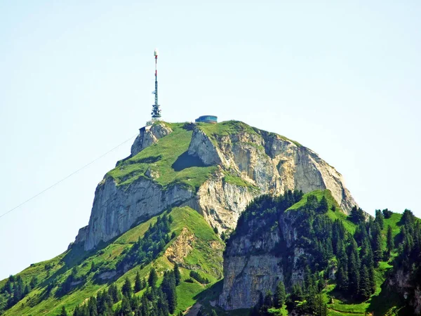 Sommet Alpin Hoher Kasten Dans Chaîne Montagnes Alpstein Région Appenzellerland — Photo