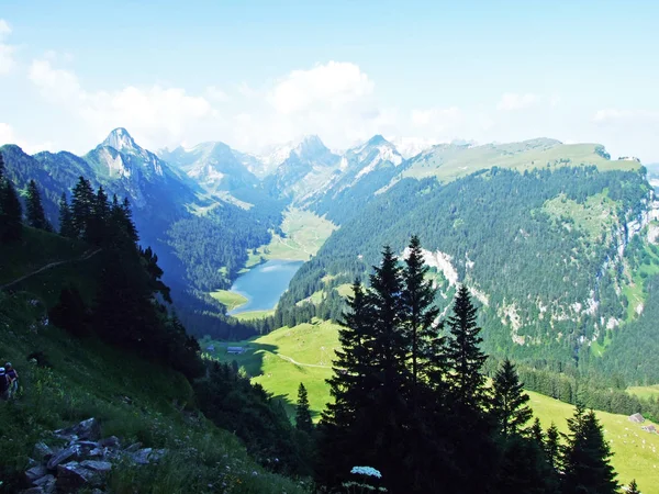 Landscape Environment Alpstein Mountain Range Appenzellerland Region Canton Appenzell Innerrhoden — Stock Photo, Image