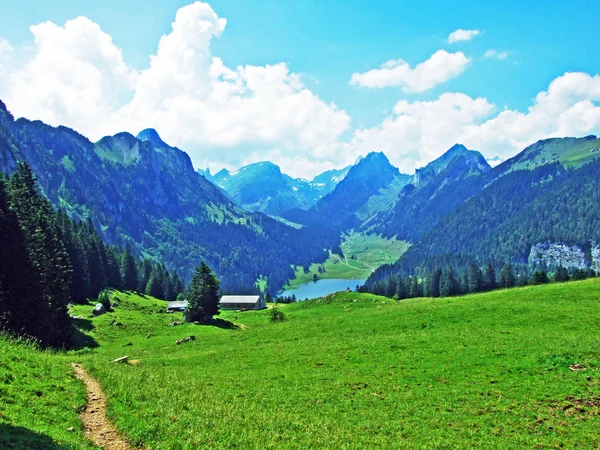 Krajina Životní Prostředí Alpstein Pohoří Regionu Appenzellerland Kanton Appenzell Innerrhoden — Stock fotografie