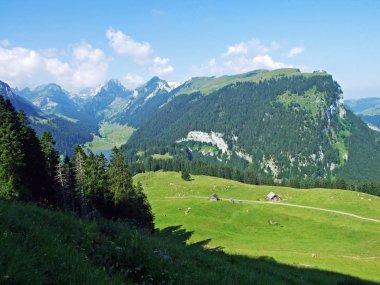 Tepe ve Plato Alp Sigel dağ Alpsten -: Appenzell Innerrhoden Canton, İsviçre