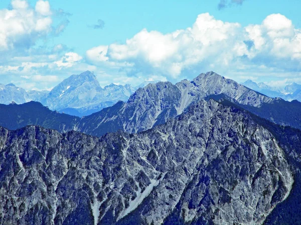 Panorama Från Alpin Topp Margelchopf Alviergruppe Bergskedja Kantonen Sankt Gallen — Stockfoto