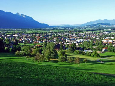 Kapmak yerleşim nehir Ren Vadisi - Canton St. Gallen, İsviçre