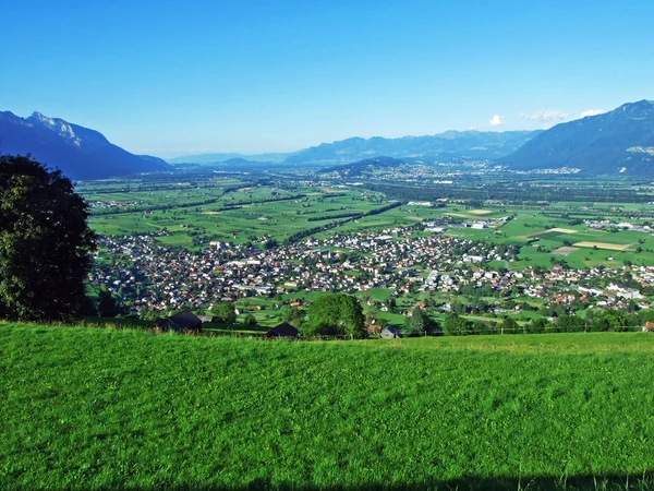 The Grabs settlement in the river Rhine valley - Canton of St. Gallen, Switzerland