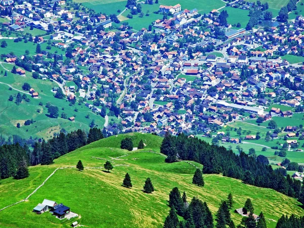 Insediamento Grabs Nella Valle Del Reno Cantone San Gallo Svizzera — Foto Stock