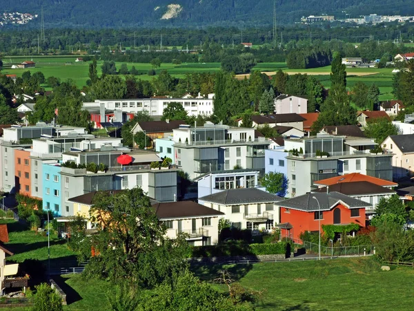 Insediamento Grabs Nella Valle Del Reno Cantone San Gallo Svizzera — Foto Stock