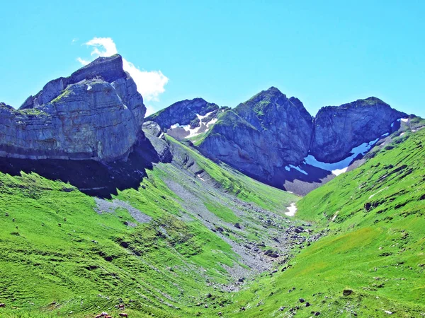 Alpine Peak Glannachopf Alviergruppe Mountain Range Canton Gallen Switzerland — Stock Photo, Image