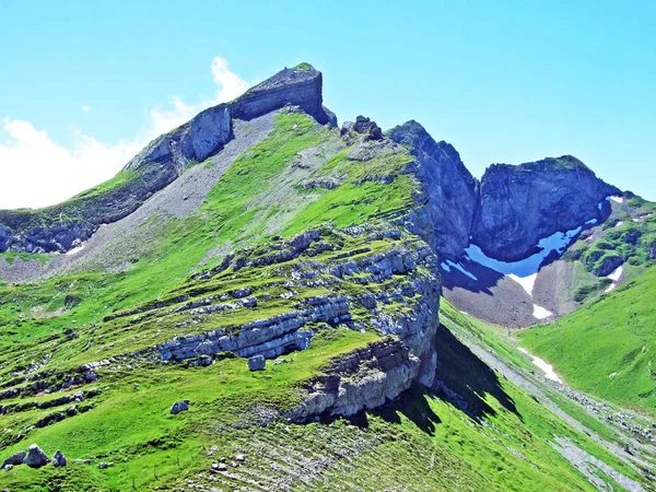 Alpine Peak Glannachopf Alviergruppe Mountain Range Canton Gallen Switzerland — Stock Photo, Image
