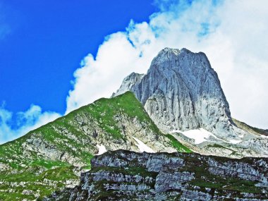 Dağ tepe Altman dağ silsilesi Alpstein - St. Gallen Kanton ve Appenzell Innerrhoden, İsviçre