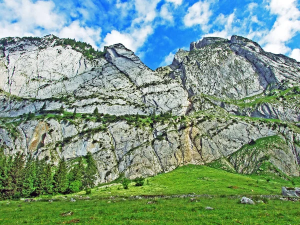 Alpesi Csúcs Zehespitz Hegység Alpstein Gallen Kanton Svájc — Stock Fotó