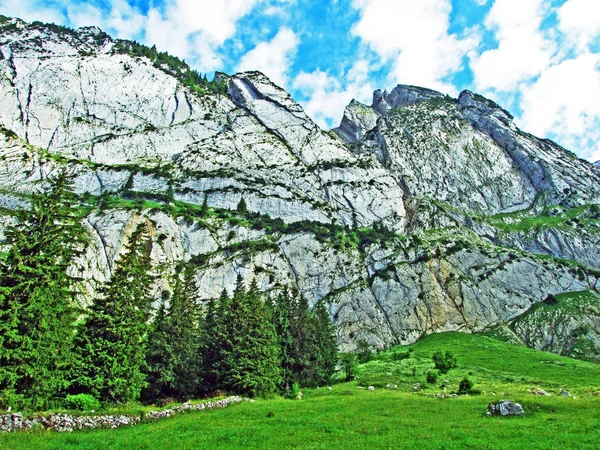 Alpin Topp Zehespitz Bergskedjan Alpstein Kantonen Sankt Gallen Schweiz — Stockfoto