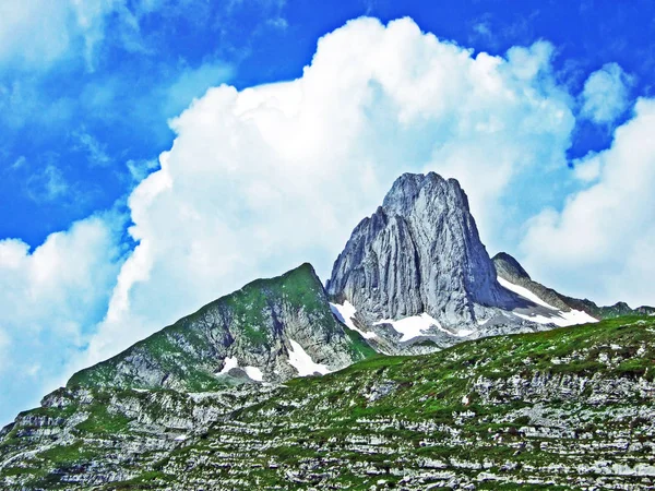 Dağ Tepe Altman Dağ Silsilesi Alpstein Gallen Kanton Appenzell Innerrhoden — Stok fotoğraf