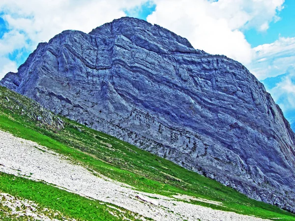 Alpine Peak Altman Mountain Range Alpstein Cantons Gallen Appenzell Innerrhoden — Stock Photo, Image