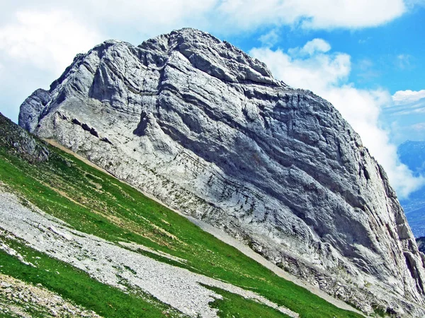 Vrch Tyčící Altman Pohoří Alpstein Kantonech Sankt Gallen Appenzell Innerrhoden — Stock fotografie