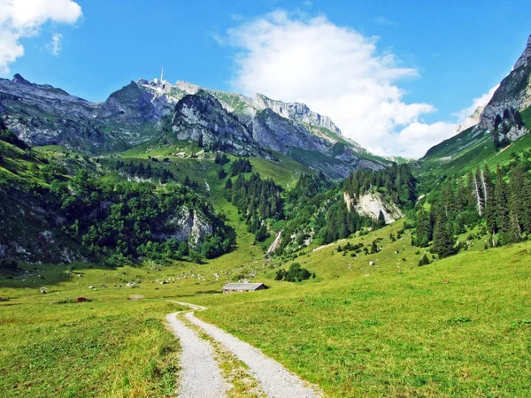 Krásný Alpský Vrchol Santis Alpstein Pohoří Kanton Appenzell Innerrhoden Švýcarsko — Stock fotografie