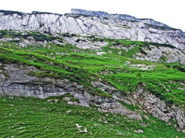 Taşlar ve kayalar Alpstein dağ silsilesi - St. Gallen Kanton ve Appenzell Innerrhoden, İsviçre