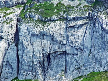 Taşlar ve kayalar Alpstein dağ silsilesi - St. Gallen Kanton ve Appenzell Innerrhoden, İsviçre