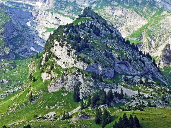 Kövek Sziklák Alpstein Hegység Gallen Kanton Appenzell Innerrhoden Svájc — Stock Fotó