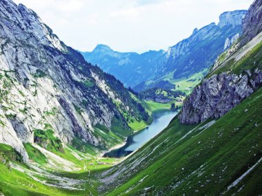 Alp Gölü Fahlensee dağ Alpstein -: Appenzell Innerrhoden Canton, İsviçre