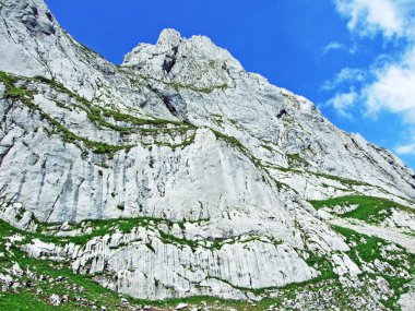 Fhlentrm Alpstein dağ silsilesi - Appenzell Innerrhoden Canton, İsviçre, dikenli Dağ doruklarına