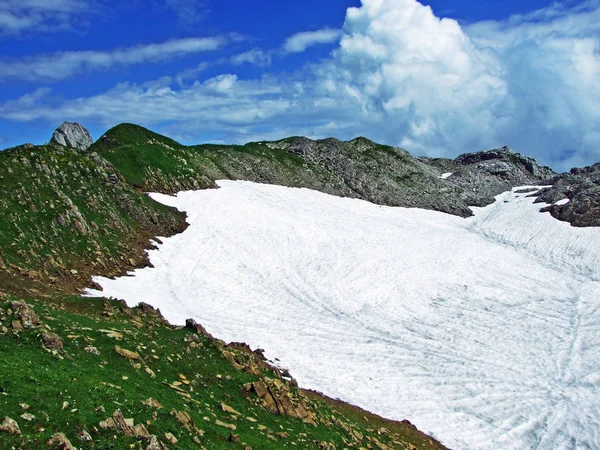 Αλπικό Τοπίο Και Βραχώδεις Κορυφές Της Οροσειράς Alpstein Καντόνια Της — Φωτογραφία Αρχείου