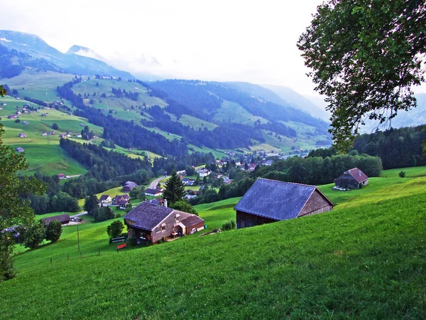 Lisighaus Settlement Toggenburg Region Thur River Valley Canton Gallen Switzerland — Stock Photo, Image