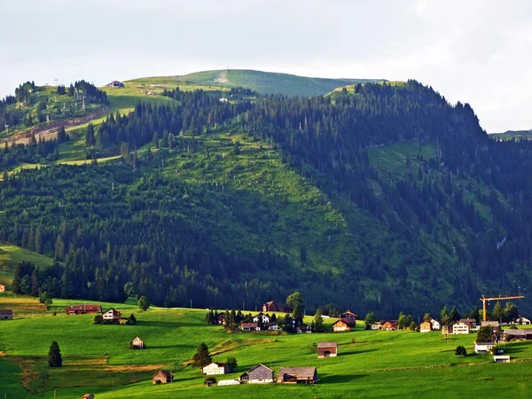 Alpejski Szczyt Gamserrugg Pasmo Górskie Churfirsten Między Toggenburg Regionu Jezioro — Zdjęcie stockowe