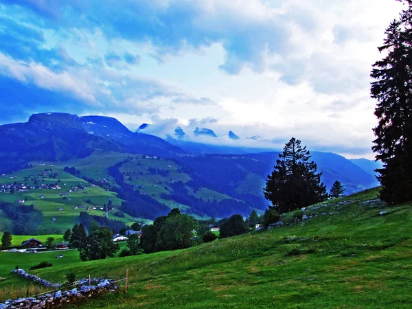 Mountain Massive Churfirsten River Valleys Thurtal Seeztal Canton Gallen Switzerland — Stock Photo, Image