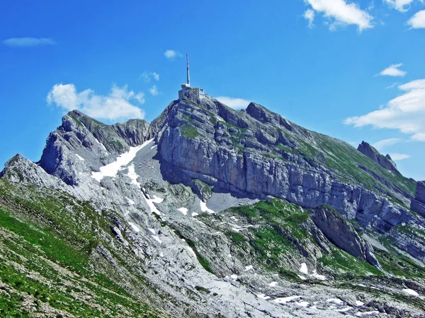 Alpstein アッペンツェル Innerrhoden カントン スイス連邦共和国 高山の美しいピーク Sntis — ストック写真