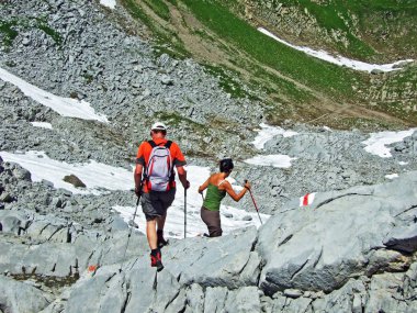 Alpstein dağın dizi - St. Gallen Kanton ve Appenzell, İsviçre dağ yürüyüşçüler